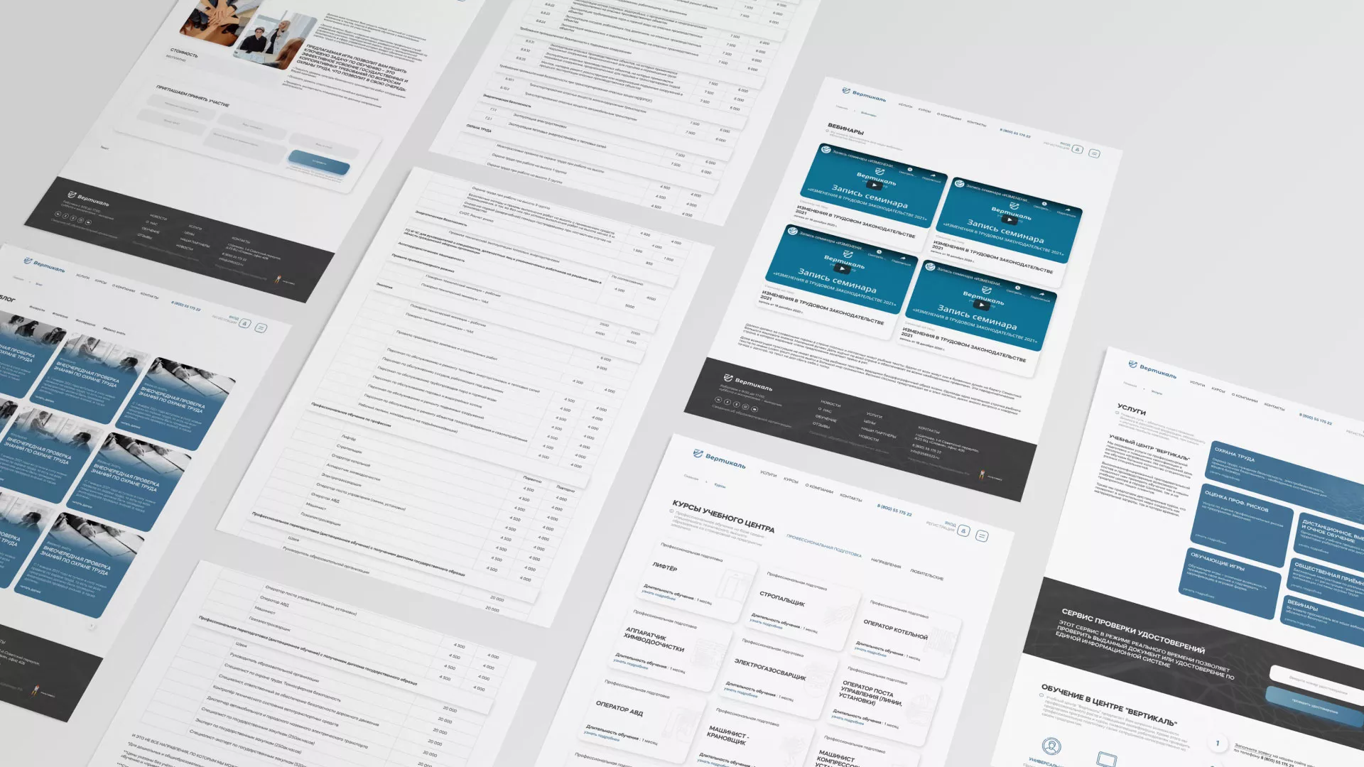 Создание сайта учебного центра «Вертикаль» в Курске